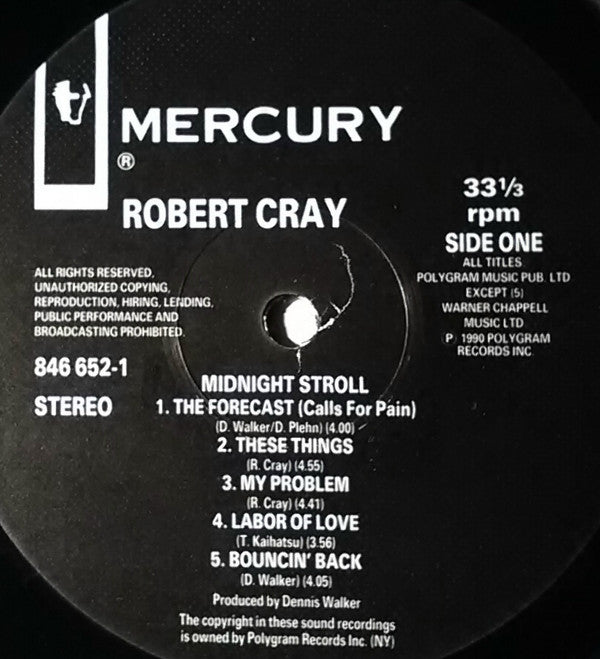 Robert Cray - Midnight Stroll - Used Vinyl Record image 3