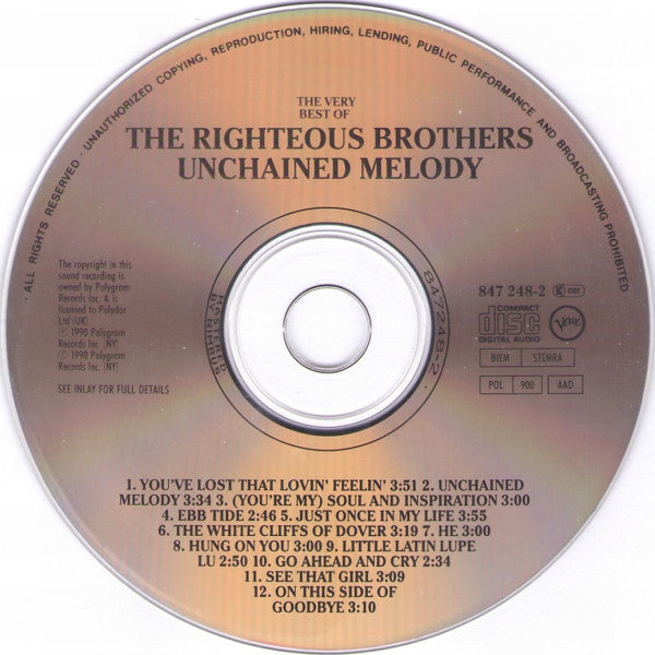 Righteous Brothers - Very Best Of  - Unchained Melody - CD image 4