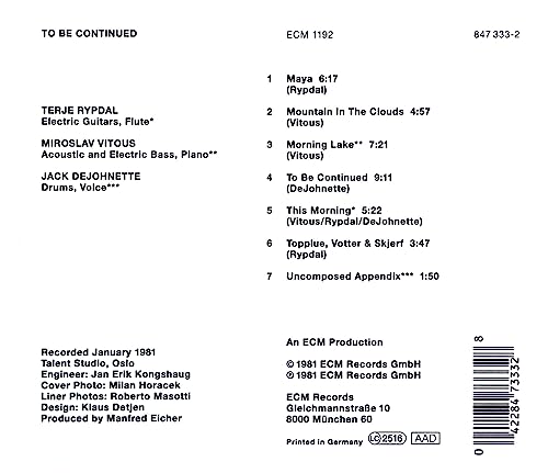 Terje Rypdal - To Be Continued - CD image 2