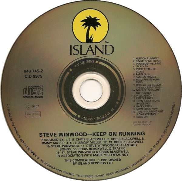 Steve Winwood - Keep On Running - Used CD image 3