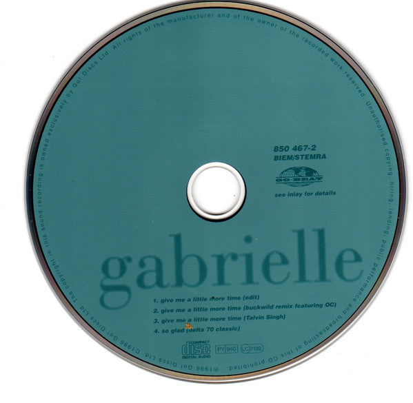Gabrielle - Give Me A Little More Time - Used CD image 3