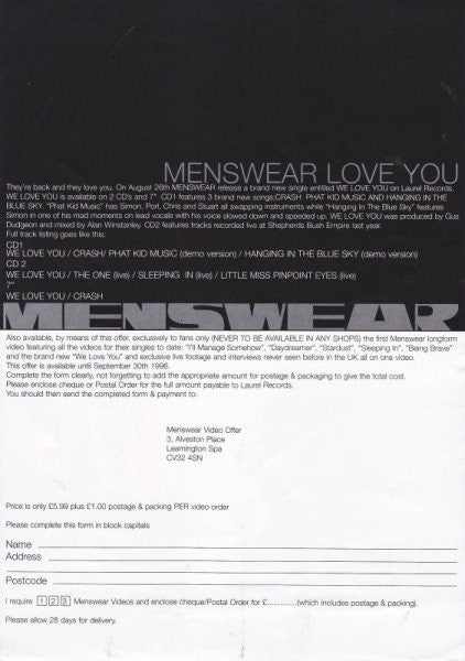 Menswear - We Love You - Used CD image 10