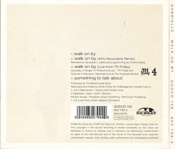 Gabrielle - Walk On By - Used CD image 2