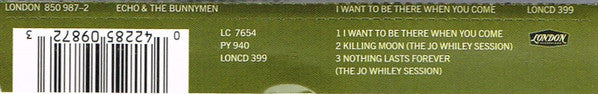 Echo & The Bunnymen - I Want To Be There When You Come - Used CD image 3
