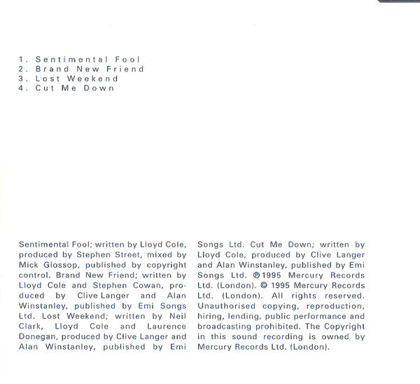 Lloyd Cole - Sentimental Fool - Used CD image 2