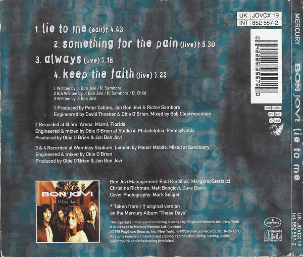 Bon Jovi - Lie To Me - Used CD image 2