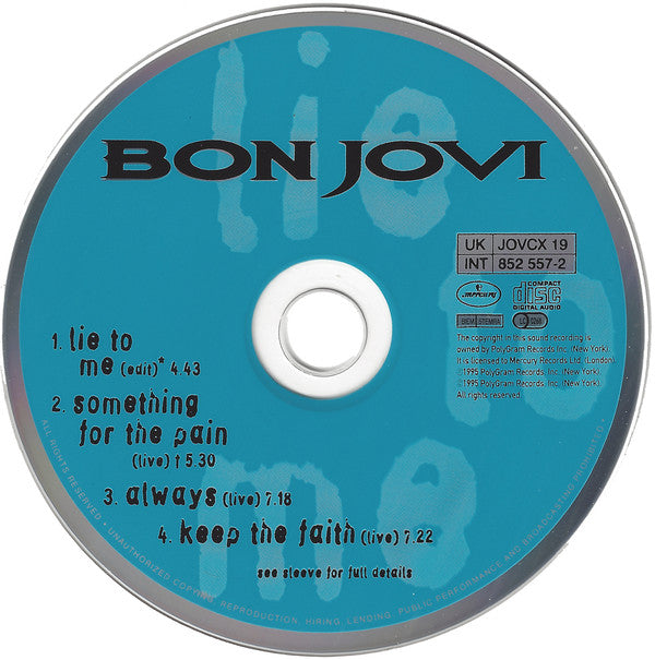 Bon Jovi - Lie To Me - Used CD image 3