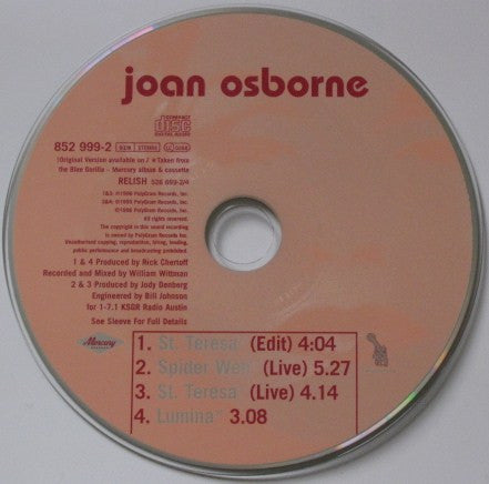 Joan Osborne - St Teresa - Used CD image 2