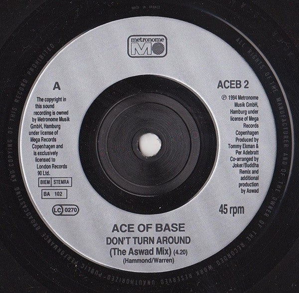 Ace Of Base - Don't Turn Around (The Aswad Mix) - Used Vinyl Record 7 image 3