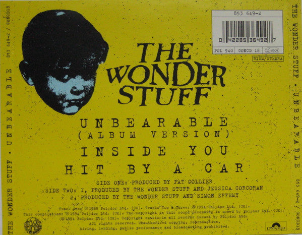 Wonder Stuff - Unbearable - Used CD image 9