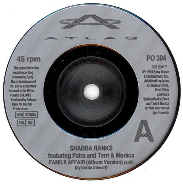Shabba Ranks - Family Affair - Used Vinyl Record 7" image 3