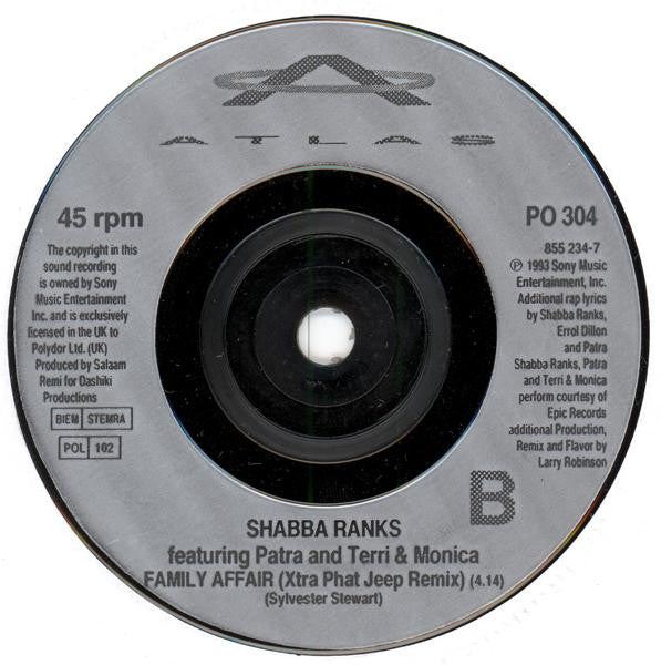 Shabba Ranks - Family Affair - Used Vinyl Record 7" image 4