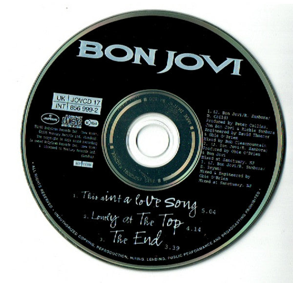 Bon Jovi - This Ain't A Love Song - Used CD image 8