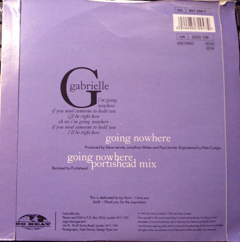 Gabrielle - Going Nowhere - Used Vinyl Record 7" image 7