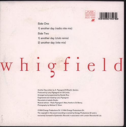 Whigfield - Another Day - Used Vinyl Record 7" image 2