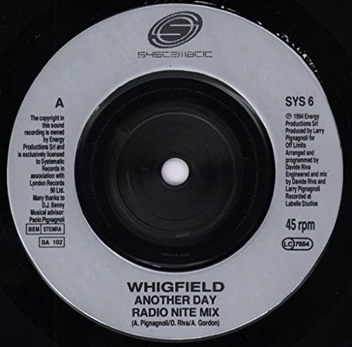Whigfield - Another Day - Used Vinyl Record 7" image 3