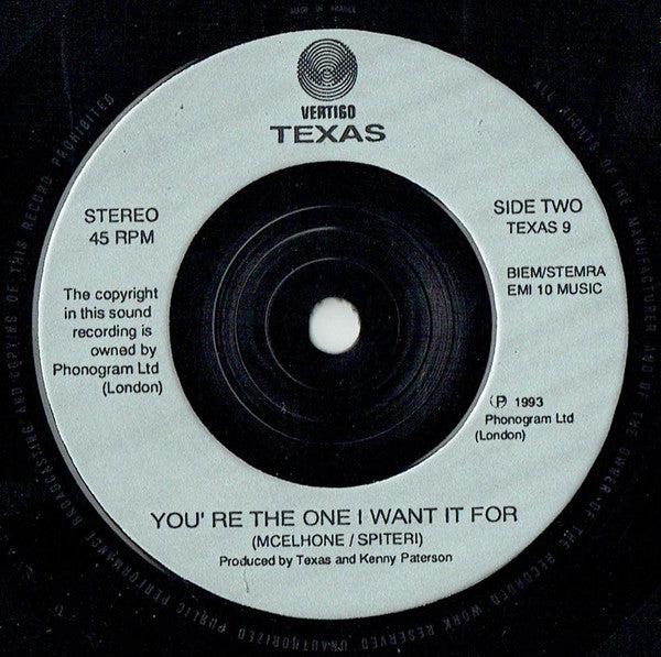 Texas - So Called Friend - Used Vinyl Record 7" image 8