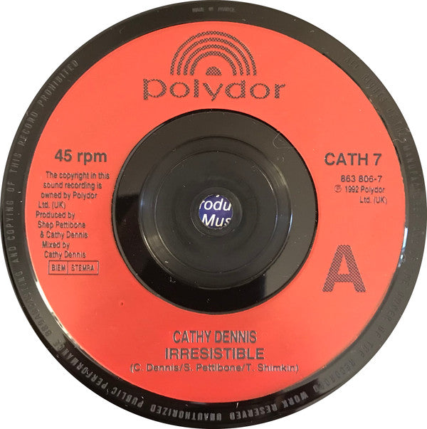 Cathy Dennis - Irresistible - Used Vinyl Record 7" image 2