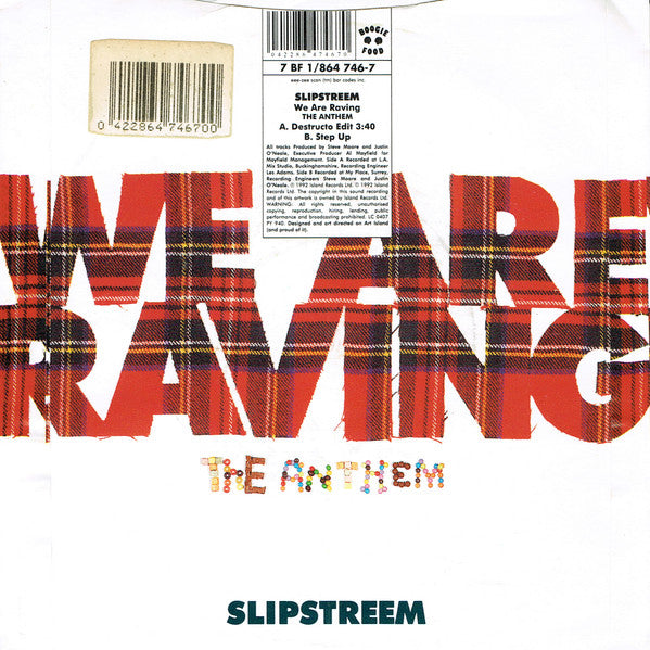 Slipstreem - We Are Raving-The Anthem - Used Vinyl Record 7" image 2