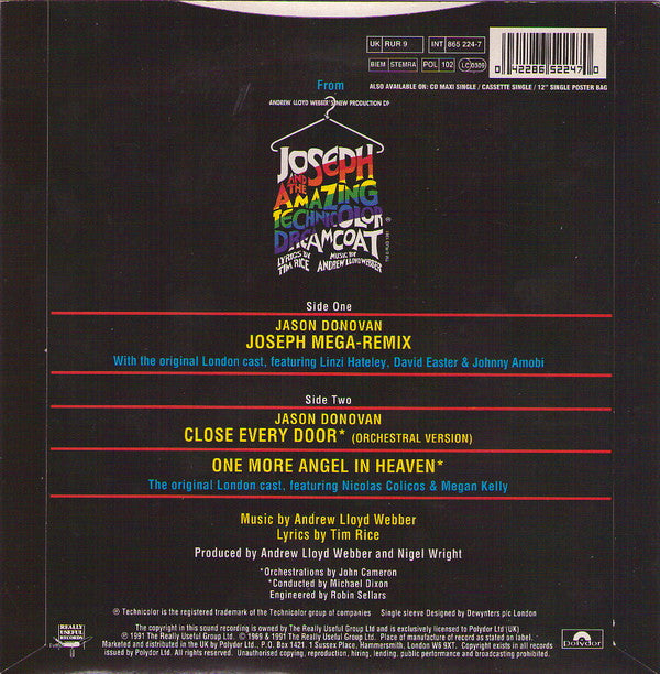 Jason Donovan - Joseph Mega-Remix - Used Vinyl Record 7" image 2