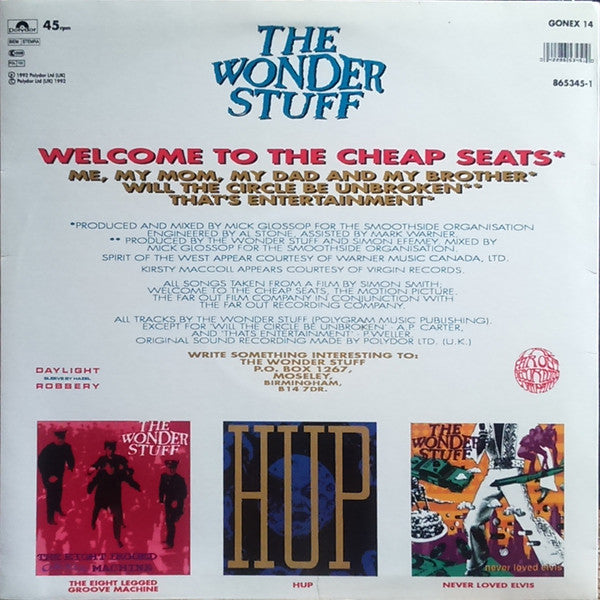 Wonder Stuff - Welcome To The Cheap Seats (The Original Soundtrack E.P. image 4
