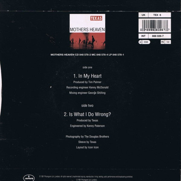 Texas - In My Heart - Used Vinyl Record 7" image 2