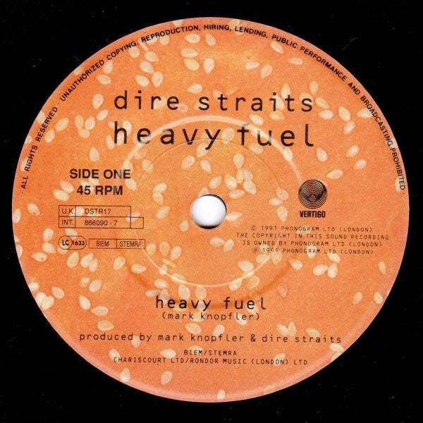 Dire Straits - Heavy Fuel - Used Vinyl Record 7" image 3