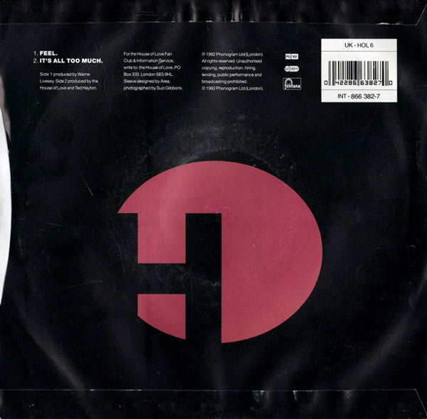 House Of Love - Feel - Used Vinyl Record 7" image 2