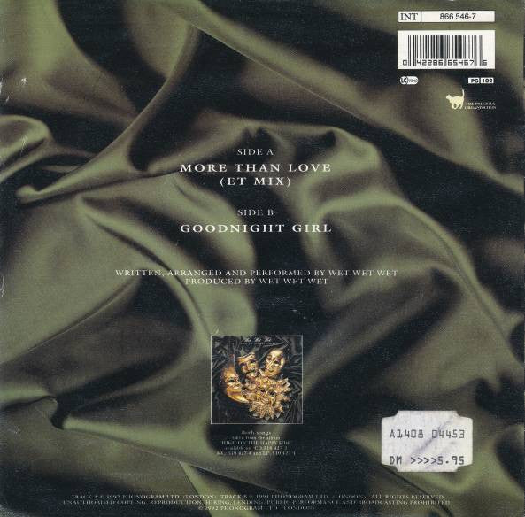 Wet Wet Wet - More Than Love - Used Vinyl Record 7" image 2