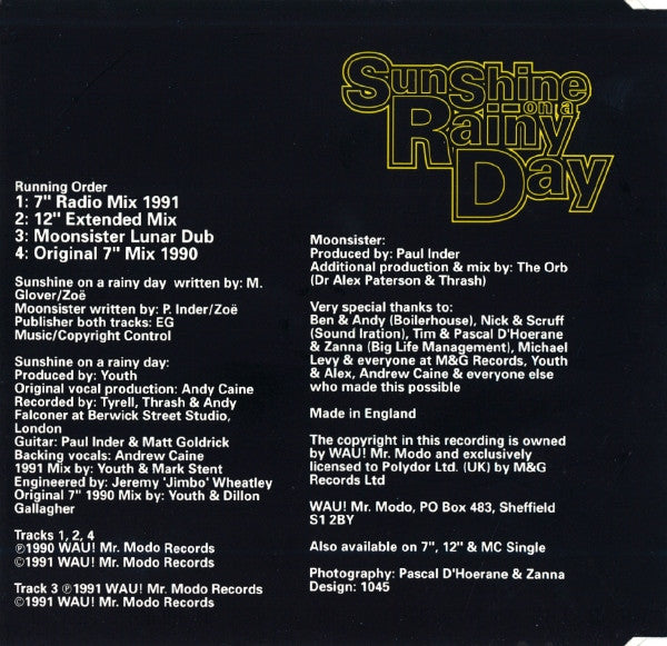 Zoë - Sunshine On A Rainy Day - Used CD image 2
