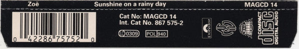 Zoë - Sunshine On A Rainy Day - Used CD image 3