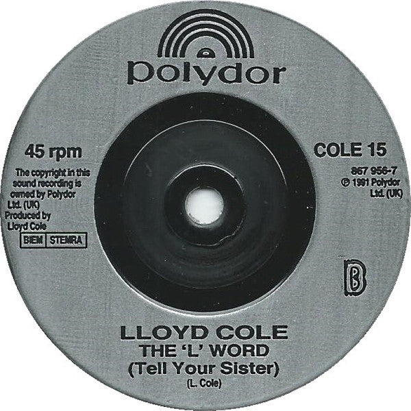 LLoyd Cole - Weeping Wine - Used Vinyl Record 7" image 4