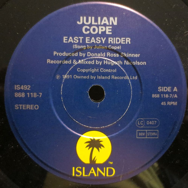 Julian Cope - East Easy Rider - Used Vinyl Record 7" image 3