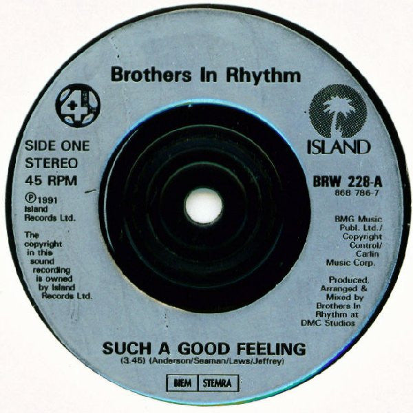 Brothers In Rhythm - Such A Good Feeling - Used Vinyl Record 7" image 2