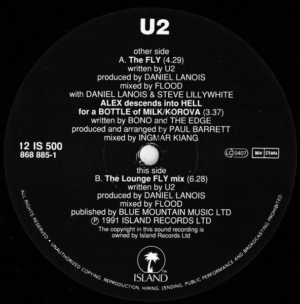 U2 - Fly - Used Vinyl Record 12" image 4