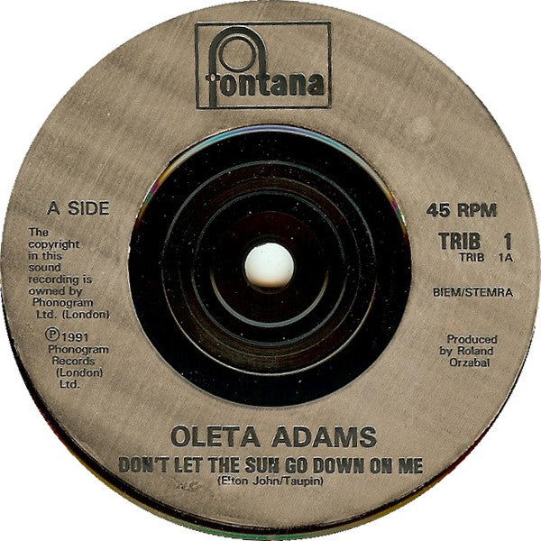 Oleta Adams - Don't Let The Sun Go Down On Me - Used Vinyl Record 7" image 3