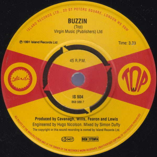 Top - Buzzin - Used Vinyl Record 7" image 3