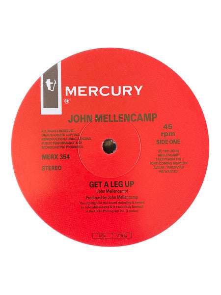 John Cougar Mellenca - Get A Leg Up - Used Vinyl Record 12" image 3