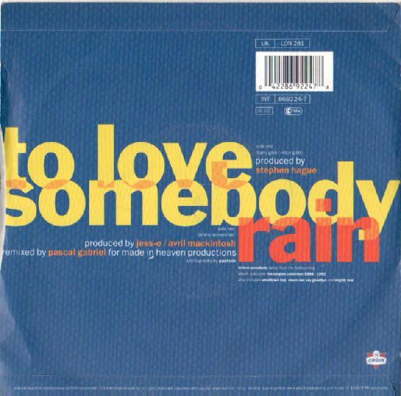 Jimmy Somerville - To Love Somebody - Used Vinyl Record 7" image 2