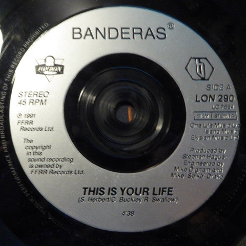 Banderas - This Is Your Life - Used Vinyl Record 7" image 3