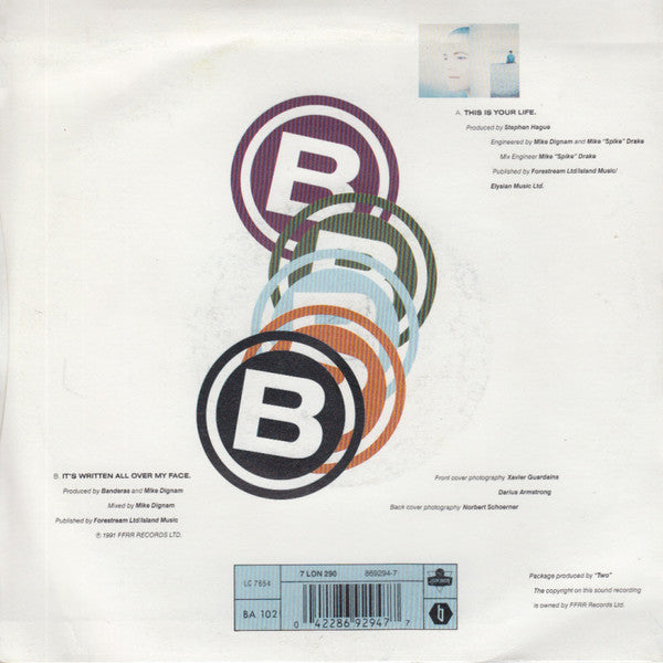 Banderas - This Is Your Life - Used Vinyl Record 7" image 6