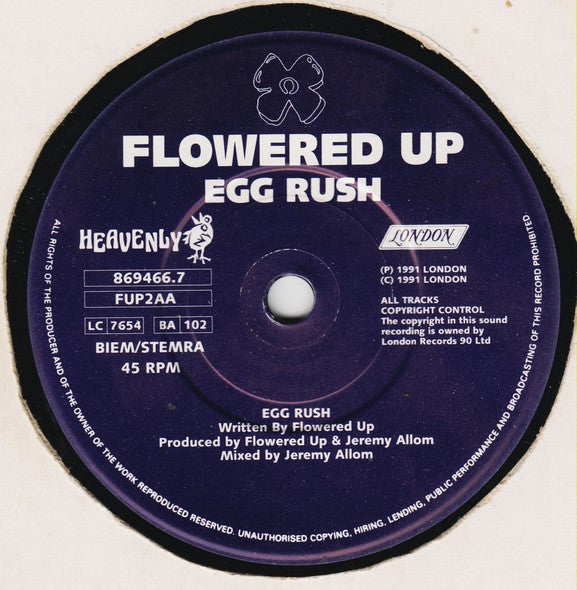 Flowered Up - It's On - Egg Rush - Used Vinyl Record 7" image 4