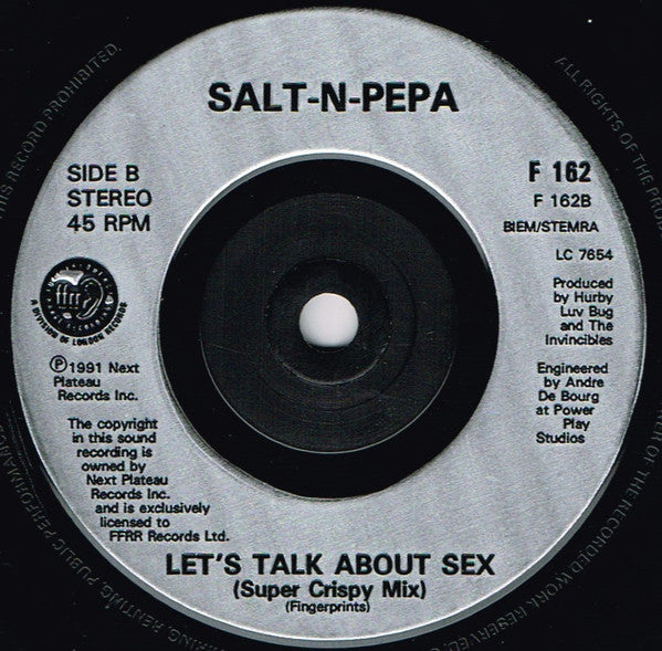 Salt 'N' Pepa - Let's Talk About Sex - Used Vinyl Record 7" image 4