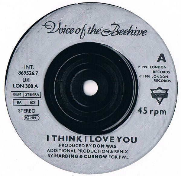 Voice Of The Beehive - I Think I Love You - Used Vinyl Record 7" image 3
