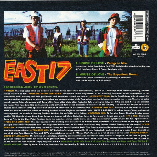 East 17 - House Of Love - Used Vinyl Record 7" image 2