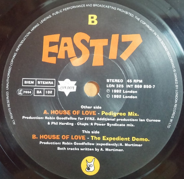 East 17 - House Of Love - Used Vinyl Record 7" image 4