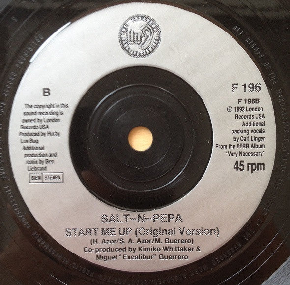 Salt 'N' Pepa - Start Me Up - Used Vinyl Record 7" image 8