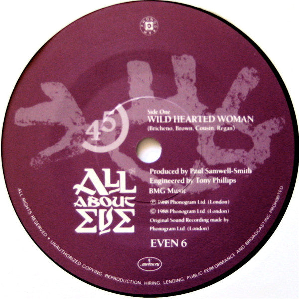 All About Eve - Wild Hearted Woman - Used Vinyl Record 7" image 3