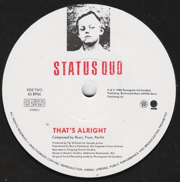 Status Quo - Ain't Complaining - Used Vinyl Record 7" image 8