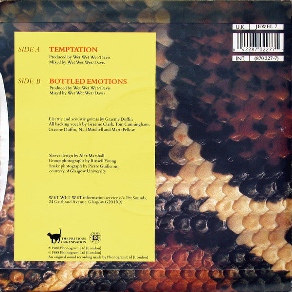 Wet Wet Wet - Temptation - Used Vinyl Record 7" image 6